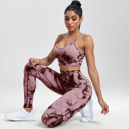 Yoga Outfits 2 Piece Set Women Seamless Sportswear Fitness Clothing Leggings Outfit Tracksuit Active Sets M12