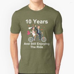 Men's T Shirts 10Th Anniversary Tshirt 10 Years And Still Enjoying The Ride Hip Hop T-Shirt Cotton Tshirts Men Tee Tops