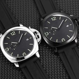 2022 New Mens Watch Automatic Hour Hand Quartz Movement Wristwatch Night Glow Stainless Steel Fashion High Quality Leather Strap W203k