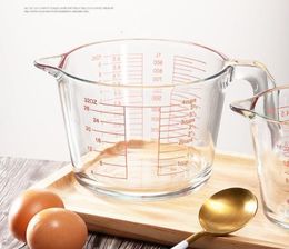 Measuring Tools Milk cup household with scale heat resistant glass microwave heating children's breakfast baking measuring 230620