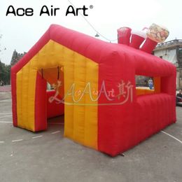 3.3 m L x 3.3m W (10.8x10.8ft) Nice design inflatable food booth inflatable concession tent kiosk bar trade show boot/candyfloss house with desk counter for Carnival party