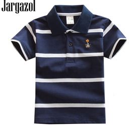 Kids Shirts Jargazol Polo Shirt Kids Summer Short Sleeve Shirts Boys Stripes Tops Baby Kids Clothes Fashion Outfits Toddler Boy Polo Costume 230620