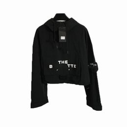 Women Designer Fashion F Trench Coats Hooded Windbreaker Rain Resistant Nylon Black Casual Sping Jackets