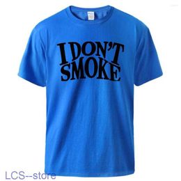 Men's T-shirts t Shirts i Don't Smoke Printing Tee Male Colourful Vintage O-neck Short Sleeved Cotton Breathable Top Basic Creative Cool Tshirts