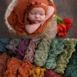 Keepsakes born Pography Props Colour Tassel Fold Linen Mat Blanket Weaving Linen Cloth Baby Po Prop Accessories 230620