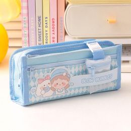 Cute Kawaii Cloth Pencil Bag Student Cartoon Stationery Children Korean Style Pouch School Supplies