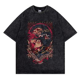 Men's T-Shirts Vintage Washed T Shirts Attack On Titan Printed T Shirt Men Harajuku Oversize Tee Couple Cotton Fashion Men Y2k Streetwear 230620