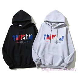 American High Street Mens And Womens Hoodies Fashion Brand Trpstar Hoodied Sweatshirt Blue Red Towel Embroidery Hoodie For Men And Women Sweater Jacket