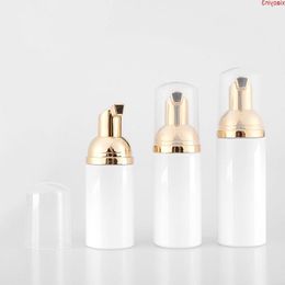 30ml 60ml Empty Plastic Foamer Bottle Pump Facial Cleanser Liquid Soap Dispenser White Foam PET Bottles with Gold Tops 12pcs/lothigh qu Knll