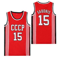 Other Sporting Goods BG basketball jerseys CCCP 15 SABONIS jersey Embroidery sewing Outdoor sportswear Hip-hop movie jersey red summer big size 230620