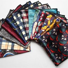 Pocket Square 10Pcs/Lot Plaid Pocket Square for Men Suit Hank Red Paisley Cotton Handkerchiefs Blue Print Hankies Wedding Accessories B196 230620