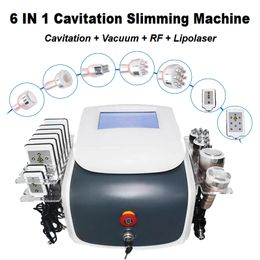6 IN 1 Cavitation Slimming Machine Lipolaser Body Shaping RF Cellulite Removal Skin Care Firming Lifting Beauty Equipment 650nm Laser Treatment