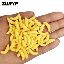 Baits Lures ZURYP Fishing Lure Lifelike Worm Maggot Grub Soft Bait Silicone Artificial Earthworm Smell Shrimp Additive Bass Carp 230620