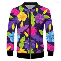 Men's Jackets IFPD Women's Spring Jacket Men's Casual 3D Print Long Sleeve Zipper Coat Color Flower Cool Plus Size Tracksuits EU