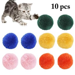 10pcs Cat Toy Ball Creative Training Wool Cat Playing Ball Interactive Cat Toy Feather Toys Pet Supplies for Cats Kitten