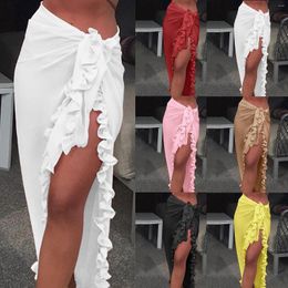 Women's Swimwear Women's Long Cage Cover Up Models Translucent Swimsuit Wrap Skirt Beach Bikini Coverup