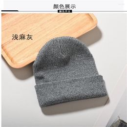 Berets Men Marled And Solid Color Riding Beanie Male Knitted Warm Winter Hats Boys Grey Charcoal Black Red Navy Khaki Mixed Yarns