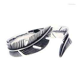 Stylish Feather Link feather bracelet - 7cm Diameter, 316L Stainless Steel Fashion Bangle