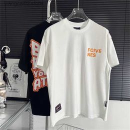 Men's T-Shirts Forgiveness Foam Printing T-Shirt Round Neck Cotton Loose Fashion Men And Women Short Sleeve T230621