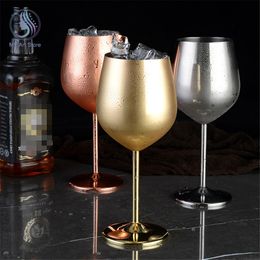 Wine Glasses 500ml Stainless Steel Goblet Champagne Cup Red Wine Glass Cocktail Glass Colorful Single Layer Drop-resistant Wine Glass 230620