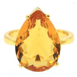 Cluster Rings 20x18mm Anniversary Created Citrine London Blue Topaz Daily Wear 14k Gold Silver Wholesale Drop