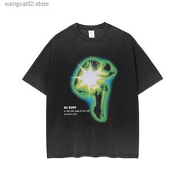 Men's T-Shirts Goth Pain Print Oversized Vintage Grunge Y2k Men T Shirts Streetwear Retro Women Clothes T-shirts Summer Casual Tops Cotton Tees T230621