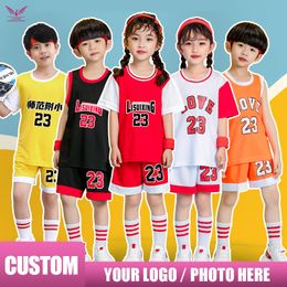 Clothing Sets Custom Jerseys For Men custom Name Number basketball Training Tracksuits Print kids Basketball Uniform Suit 230620