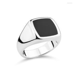 Link Bracelets Chasing Janeng Black Glue Men's Ring Gentleman Table Personality Inlaid Little Finger