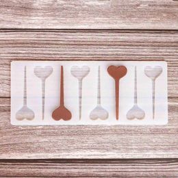 Baking Moulds Six Heart Shape Chocolate Transfer Sheet Mould Cake Decorating Tools Silicone Mould Stencil Chablon