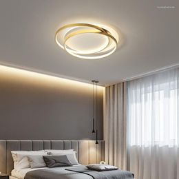 Chandeliers Creative Stacked Round Golden For Living Room Bedroom Lighting Lamp Modern Minimalist Lustre Lights Kitchen Fixtures