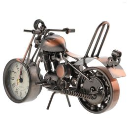 Wall Clocks Watch Clock Novel Motorcycle Adornment Office Desktop Ornament Decorative Home Tabletop Metal Vintage