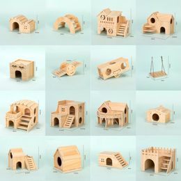 Small Animal Supplies Sturdy Dwarf Hamsters House Harmless Pet Toy Solid Wood Hamster Funny Play 230620