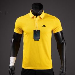 Mens Polos Men Casual Polo Shirts Short Sleeves Summer Breathable Quick Dry J Lindeberg Golf Wear Sports T Shirt 230620 06HE