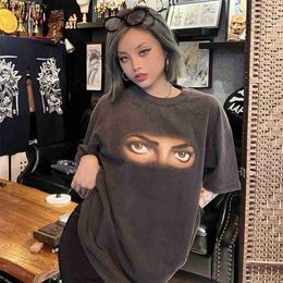 Men's T-Shirts Frog drift Streetwear Vintage Retro Michael Jackson eyes Graphics Oversized Loose T shirt Tee Tosp For Men Unisex Clothing T230621