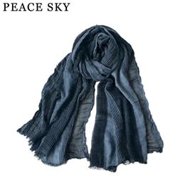 Scarves Superbig Japanese Style Winter Scarf Cotton And Linen Striped Plaid Bubble long women's scarves shawl fashion men scarf 230620
