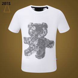 NEW STYLE Phillip Plain Men T Shirts Designer PP Skull Diamond T Shirt Short Sleeve Dollar Brown Bear Brand Tee High Quality Skulls T Shirt Tops VS2081