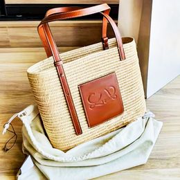 Straw weave anagram a5 Fold Shopper Beach Bag lady Raffias Cross Body Totes Clutch Bags Shoulder luxurys Designer handbag Womens fashion mens pochette Shopping Bags