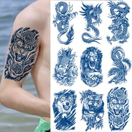 Temporary Tattoos 100Pcs Wholesales GZXQB 30 Models Semi-Permanent Juice Lasting Temporary Tattoo 7-15 Days Wolf Star Man Women Larger Sticker 230621