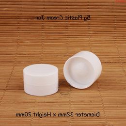 100pcs/Lot Wholesale Plastic 5g White Mini Cream Jar Women Cosmetic Container 1/6OZ Concave Bottom Bottle Refillablehigh quantlty Agguj