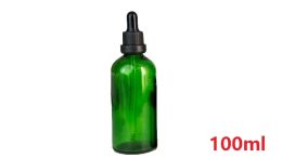 Top Quality Green Glass Liquid Reagent Pipette Bottles Eye Droppers Aromatherapy 5ml-100ml Essential Oils Perfumes bottles wholesale free DHL