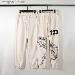 Men's Pants RRR123 Pant Sketch Poisonous Snake Washing Used Embroidery Loose Pants High Street Men's And Women's Sports Pants T230621