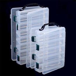 Fishing Accessories Large Tackle Boxes Double Layer Portable Lure Storage Multi Compartments Gear Tool Box Carry Plastic Case Bait Container 230621