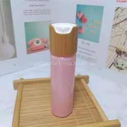 Free Sample Empty Bamboo Disc Cap Shampoo Container In Stock Goods Flat Shoulder PET Plastic Bottle Cosmetic Packaginggoods Lpjhf