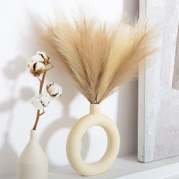 Decorative Flowers 43CM Fluffy Pampas Grass Bouquet Boho Fake Reed For Vase Filling Wedding Party Home Office Decoration Artificial Flower