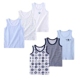 Vest 3 Pieces Lot Summer Children Boys Cotton Vests 2 4 5 6 7 Years Kids Girls Tank Tops Tees Undershirts Clothes 230620