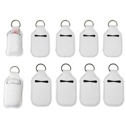 Sublimation Blanks Refillable Neoprene Hand Sanitizer Holder Favour Cover Chapstick Holders With Keychain For 30ML Flip Cap Containers Travel Bottle highest quali