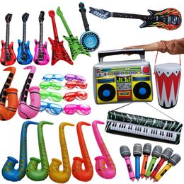 Party Balloons Inflatable Guitar Piano Party Props Inflatable Star Toy Balloons Set Party Concert Jokes Theme Party Ballon Decorations 230620