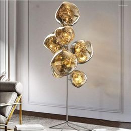 Floor Lamps Nordic Lava Led Lamp Acrylic Iron Silver Standing Light For Living Room Salon Bedroom Para Quarto Sofa Home Decor