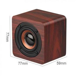 Mini Speakers 3W Wooden Mini Wireless 4.2 Speaker with 10M Connexion Distance for Smartphone PC