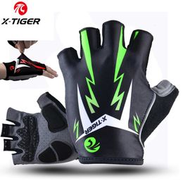 Sports Gloves X-Tiger Cycling Gloves Mens MTB Road Gloves Reflective Mountain Bike Half Finger Gloves Bicycle Non-slip Sports Gloves 230620